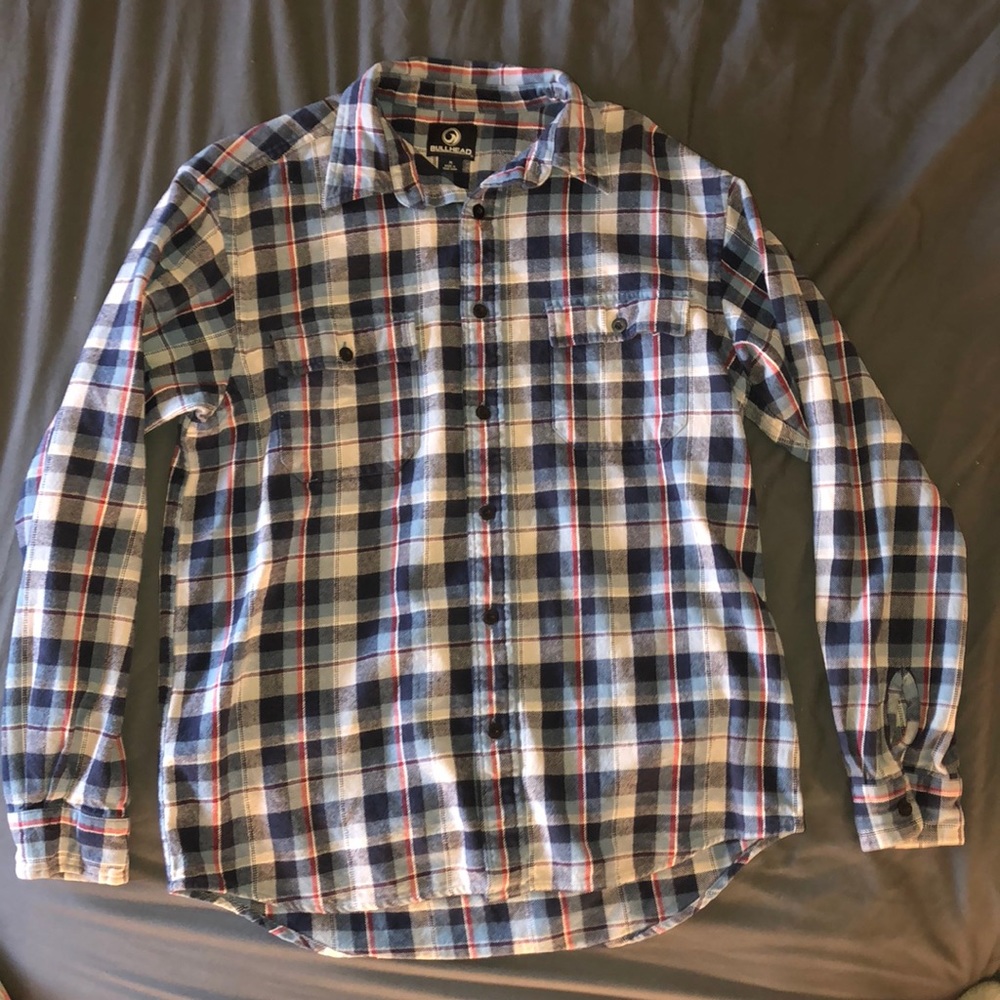 Red and blue thick flannel